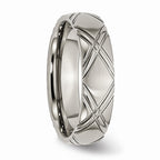Chisel Titanium Criss-cross Design 6mm Brushed And Polished Wedding Band