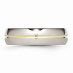 Chisel Titanium Yellow Ip-plated Grooved 6mm Polished Wedding Band