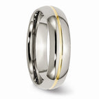 Chisel Titanium Yellow Ip-plated Grooved 6mm Polished Wedding Band