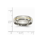 Chisel Titanium Yellow Ip-plated Grooved 6mm Polished Wedding Band