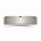 Chisel Titanium Ridged Edge 6mm Brushed And Polished Wedding Band