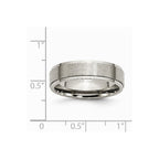 Chisel Titanium Ridged Edge 6mm Brushed And Polished Wedding Band