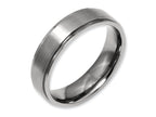 Chisel Titanium Ridged Edge 6mm Brushed And Polished Wedding Band