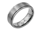 Chisel Titanium Ridged Edge 7mm Brushed And Polished Wedding Band