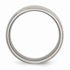 Chisel Titanium Ridged Edge 8mm Brushed And Polished Wedding Band