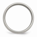 Chisel Titanium Sterling Silver Inlay 8mm Polished Wedding Band