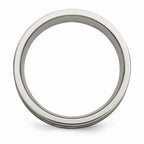 Chisel Titanium Sterling Silver Braided Inlay 8mm Brushed And Antiqued Wedding Band