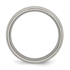 Chisel Titanium Ridged Edge 6mm Polished Wedding Band