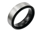 Chisel Titanium Beveled Edge Black Ip-plated 8mm Brushed Center Wedding Band