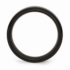 Chisel Titanium Black Ip-plated Grooved 7mm Wedding Band