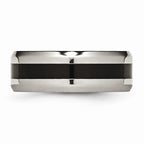 Chisel Titanium Black Enameled 8mm Polished Wedding Band