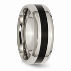 Chisel Titanium Black Enameled 8mm Polished Wedding Band