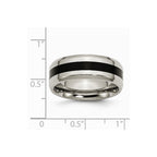 Chisel Titanium Black Enameled 8mm Polished Wedding Band