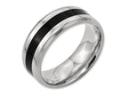 Chisel Titanium Black Enameled 8mm Polished Wedding Band