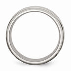 Chisel Titanium 8mm Beveled Edge Hammered And Polished Wedding Band