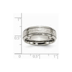 Chisel Titanium 7mm Grooved Edge Hammered And Polished Wedding Band