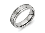 Chisel Titanium 7mm Grooved Edge Hammered And Polished Wedding Band