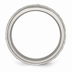 Chisel Titanium 6mm Ridged Edge Hammered And Polished Wedding Band