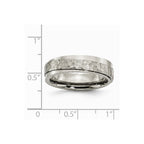 Chisel Titanium 6mm Ridged Edge Hammered And Polished Wedding Band