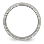 Chisel Titanium Ridged Edge 8mm Polished Wedding Band