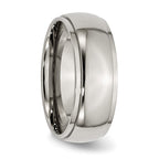 Chisel Titanium Ridged Edge 8mm Polished Wedding Band
