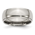 Chisel Titanium Ridged Edge 8mm Polished Wedding Band