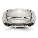 Chisel Titanium Ridged Edge 8mm Polished Wedding Band