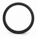 Chisel Titanium Beveled Edge 8mm Black Ip-plated Satin And Polished Wedding Band