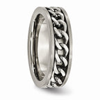 Chisel Titanium 7mm Chain Inlay Brushed Wedding Band