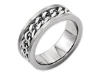 Chisel Titanium 7mm Chain Inlay Brushed Wedding Band