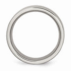 Chisel Titanium 8mm Polished With Black Carbon Fiber Inlay Wedding Band