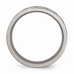Chisel Titanium Flat Engraved Trinity Symbol Brushed 6mm Wedding Band