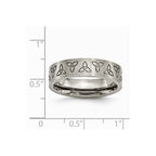 Chisel Titanium Flat Engraved Trinity Symbol Brushed 6mm Wedding Band