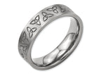 Chisel Titanium Flat Engraved Trinity Symbol Brushed 6mm Wedding Band