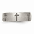 Chisel Titanium 8mm Laser Design Brushed Wedding Band