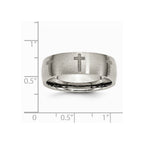 Chisel Titanium 8mm Laser Design Brushed Wedding Band