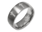 Chisel Titanium 8mm Laser Design Brushed Wedding Band