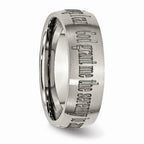 Chisel Titanium 8mm Laser Design Brushed Wedding Band