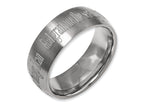 Chisel Titanium 8mm Laser Design Brushed Wedding Band