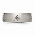 Chisel Titanium 8mm Laser Design Brushed Wedding Band