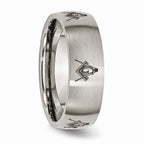 Chisel Titanium 8mm Laser Design Brushed Wedding Band