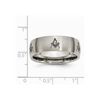 Chisel Titanium 8mm Laser Design Brushed Wedding Band