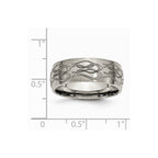 Chisel Titanium 8mm Laser Design Brushed Wedding Band
