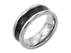 Chisel Titanium Black Carbon Fiber 8mm Polished Wedding Band