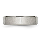 Chisel Titanium Beveled Edge 6mm Satin And Polished Wedding Band