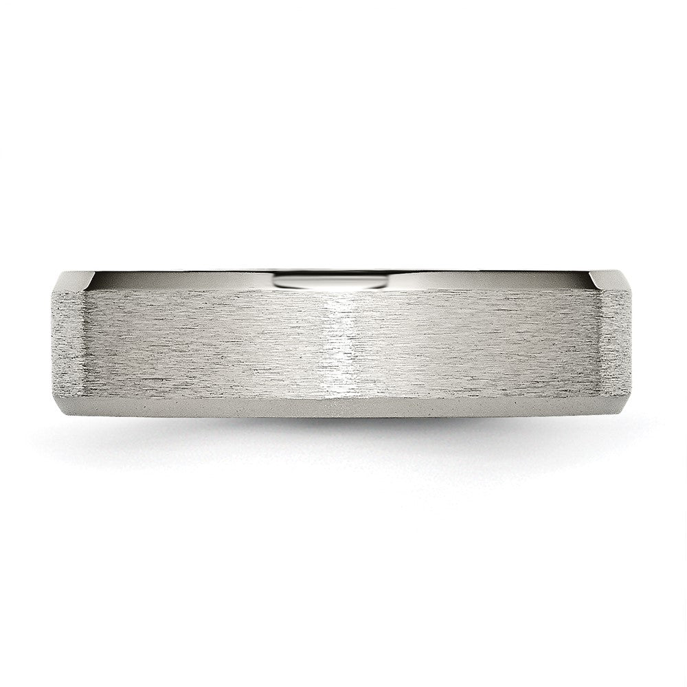 Chisel Titanium Beveled Edge 6mm Satin And Polished Wedding Band