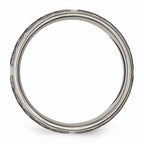 Chisel Titanium 8mm Laser Design Polished Wedding Band