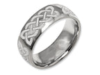 Chisel Titanium 8mm Laser Design Polished Wedding Band