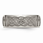 Chisel Titanium 8mm Laser Design Polished Wedding Band