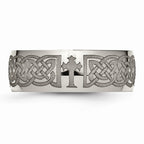 Chisel Titanium 8mm Laser Design Polished Wedding Band